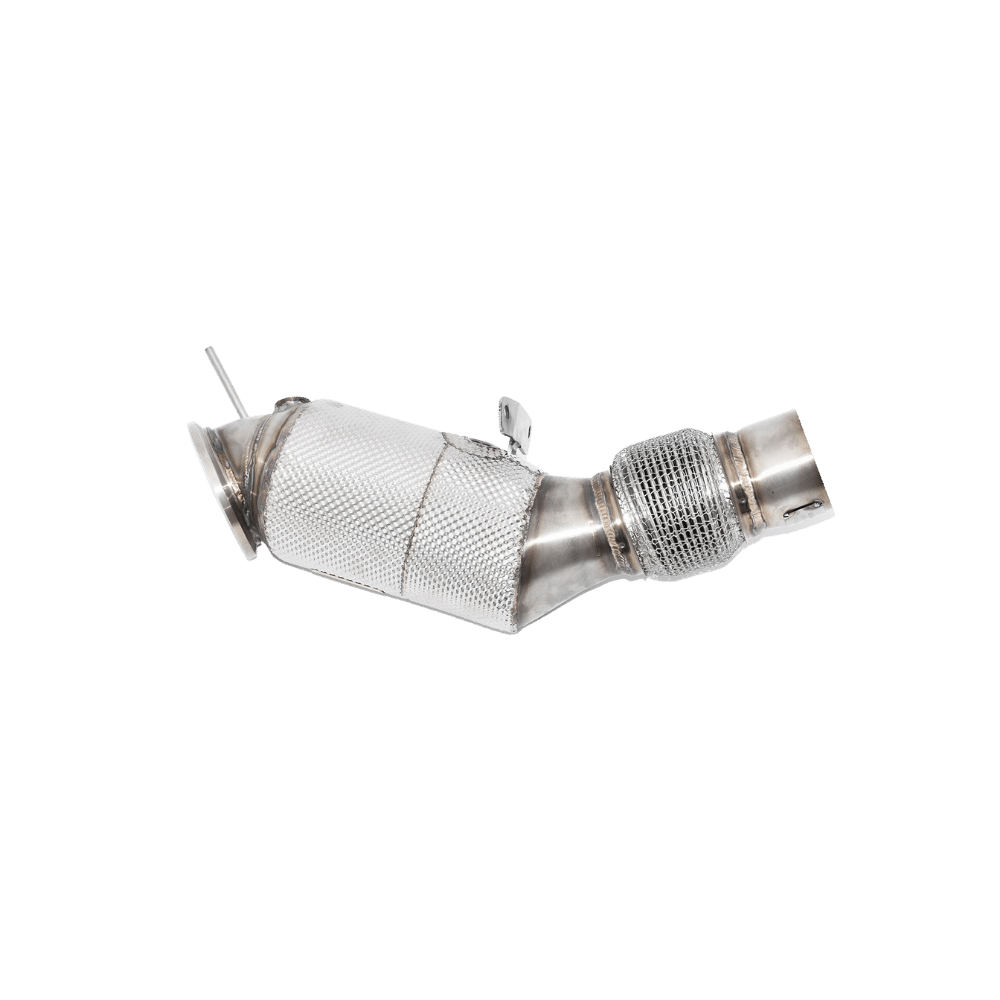 90>>>76MM DOWNPIPE MIT 200 ZELLEN SPORT-KAT. EDELSTAHL - F22/F23 220i 135kW / 230i 185kW mit Ottopartikelfilter (EURO 6C / Feld 14.1 = 36ZD)