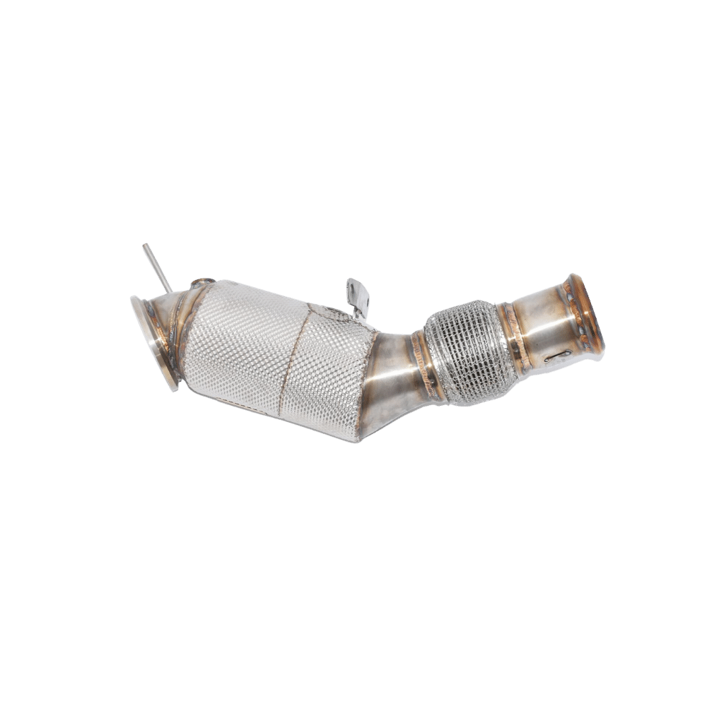 90>>>76MM DOWNPIPE MIT 200 ZELLEN SPORT-KAT. EDELSTAHL - Motor 120i 135kW mit Ottopartikelfilter