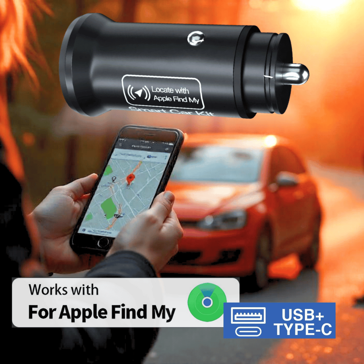 Versteckter GPS-Tracker im Mini-Format / USB & USB Type C Adapter