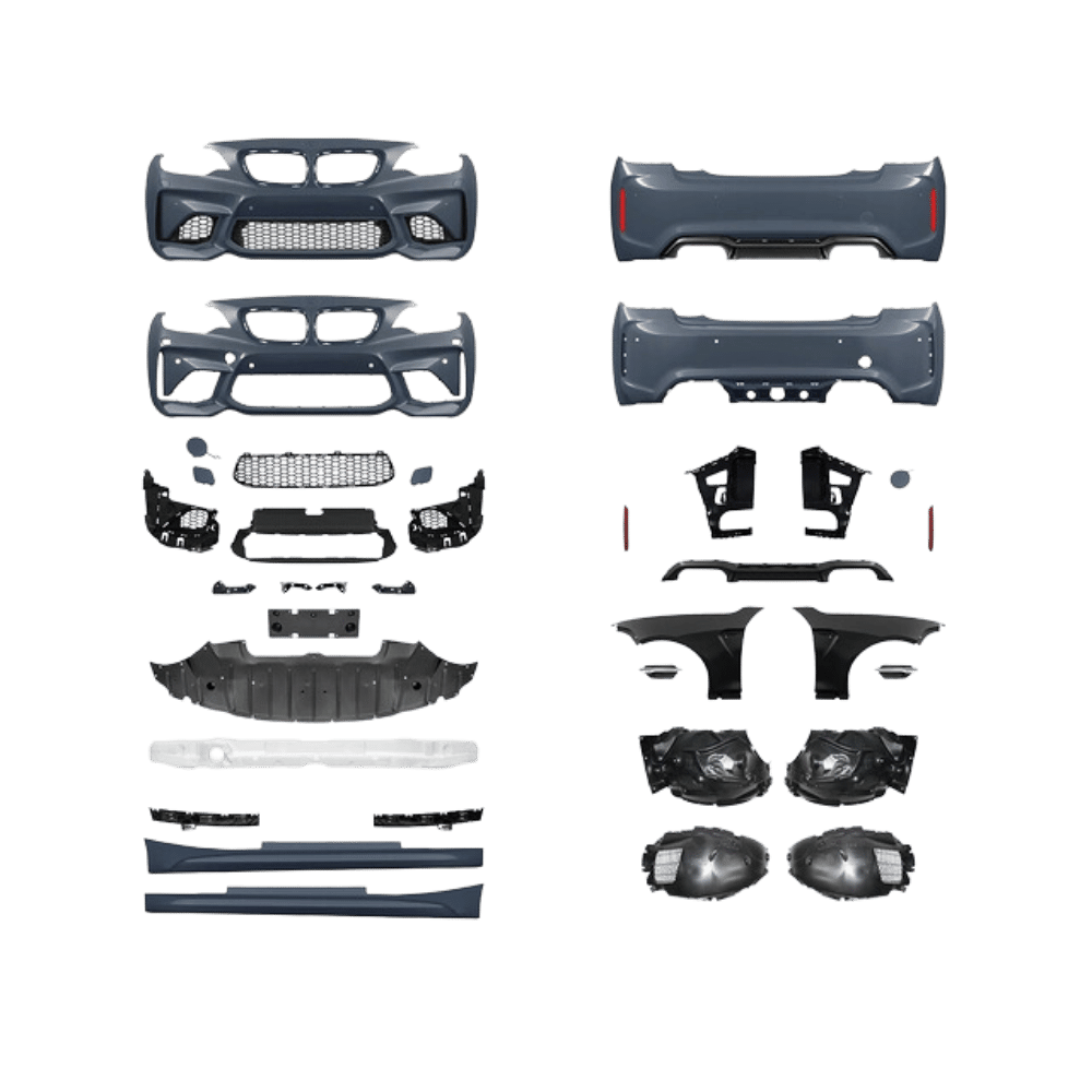 AN Evo Umbau Sport Bodykit +Diffusor Duplex +Kotflügel passend für BMW 2er F22 F23 Serie & M-Paket Modelle bj. 14> auch M2 F87