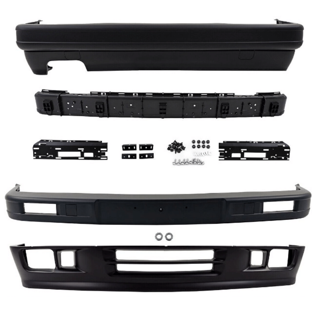 Setti eksklusiivinen urheilukorisarja puskuri etuylä + ala + taka sopii BMW E30:een vuosilta 1985-1994 myös M-Technik II