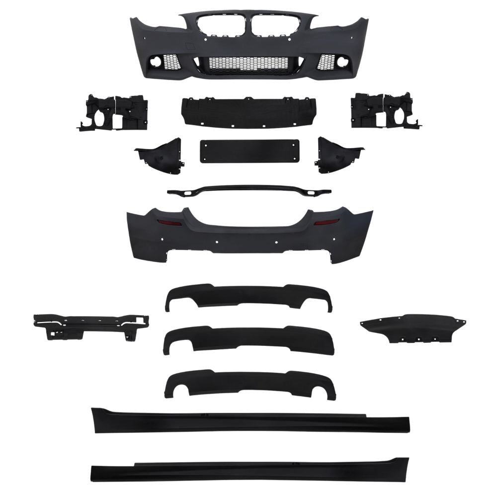 Stoßstangen Kit Satz inkl. Seitenschweller mit PDC-Bohrungen passend für BMW 5er F10 Limousine Baujahr 2010 - 2013