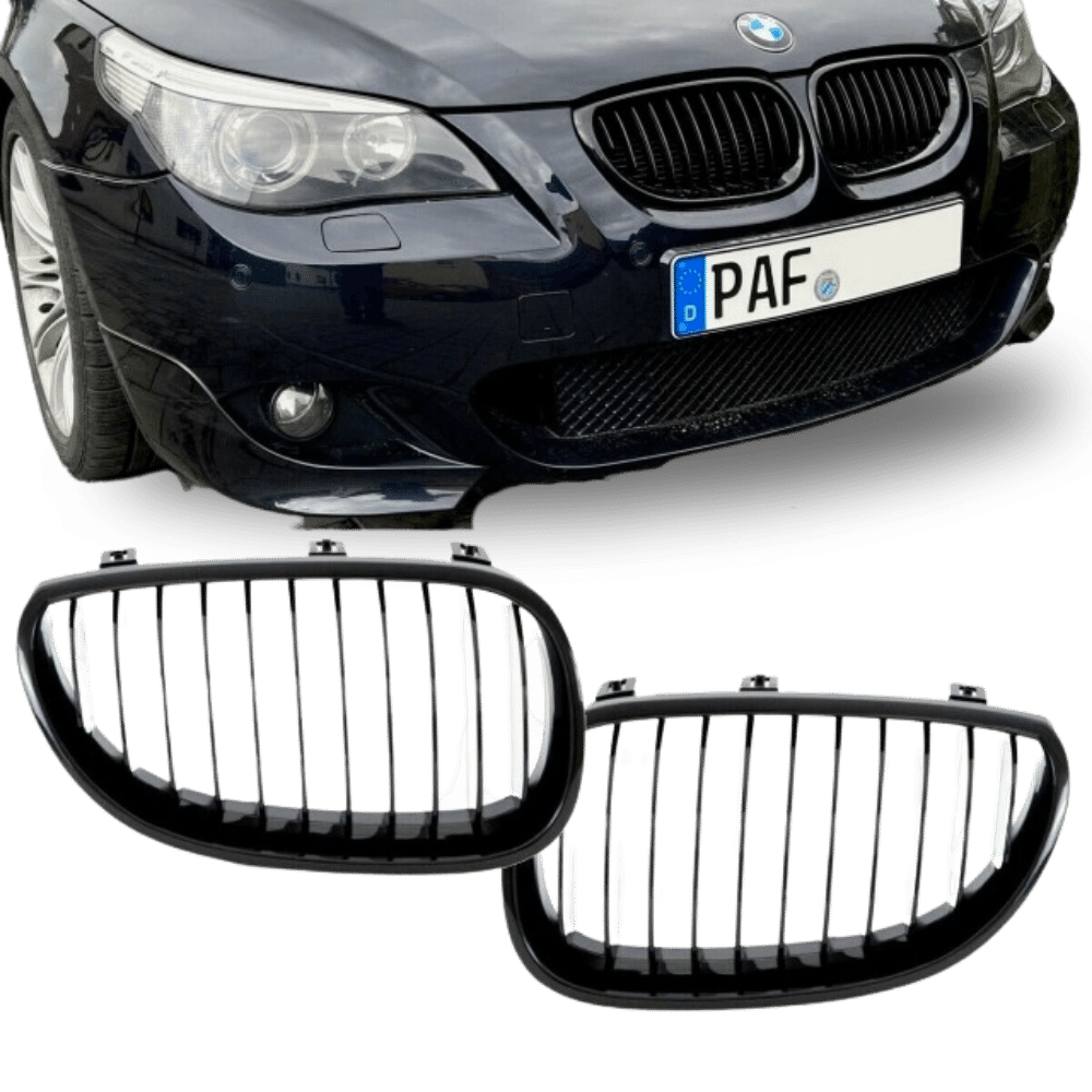 2x Kühlergrill Schwarz Glanz Performance SATZ passend für BMW 5er E60 E61 Bj 03-10