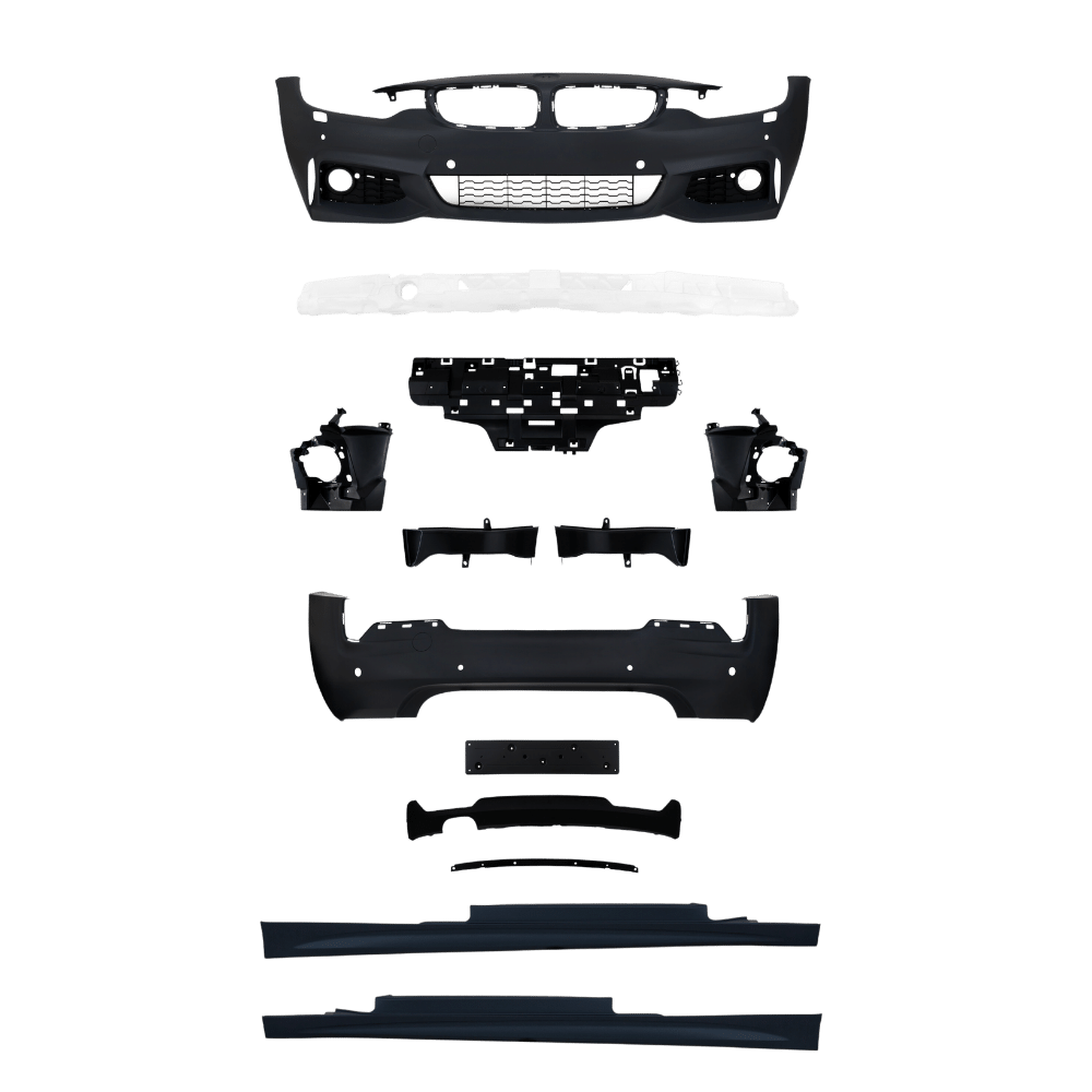 Stoßstangen Kit im Sport-Design inkl. Seitenschweller mit PDC-Bohrungen und SRA passend für 4er F32 ab Baujahr 10.2013-
