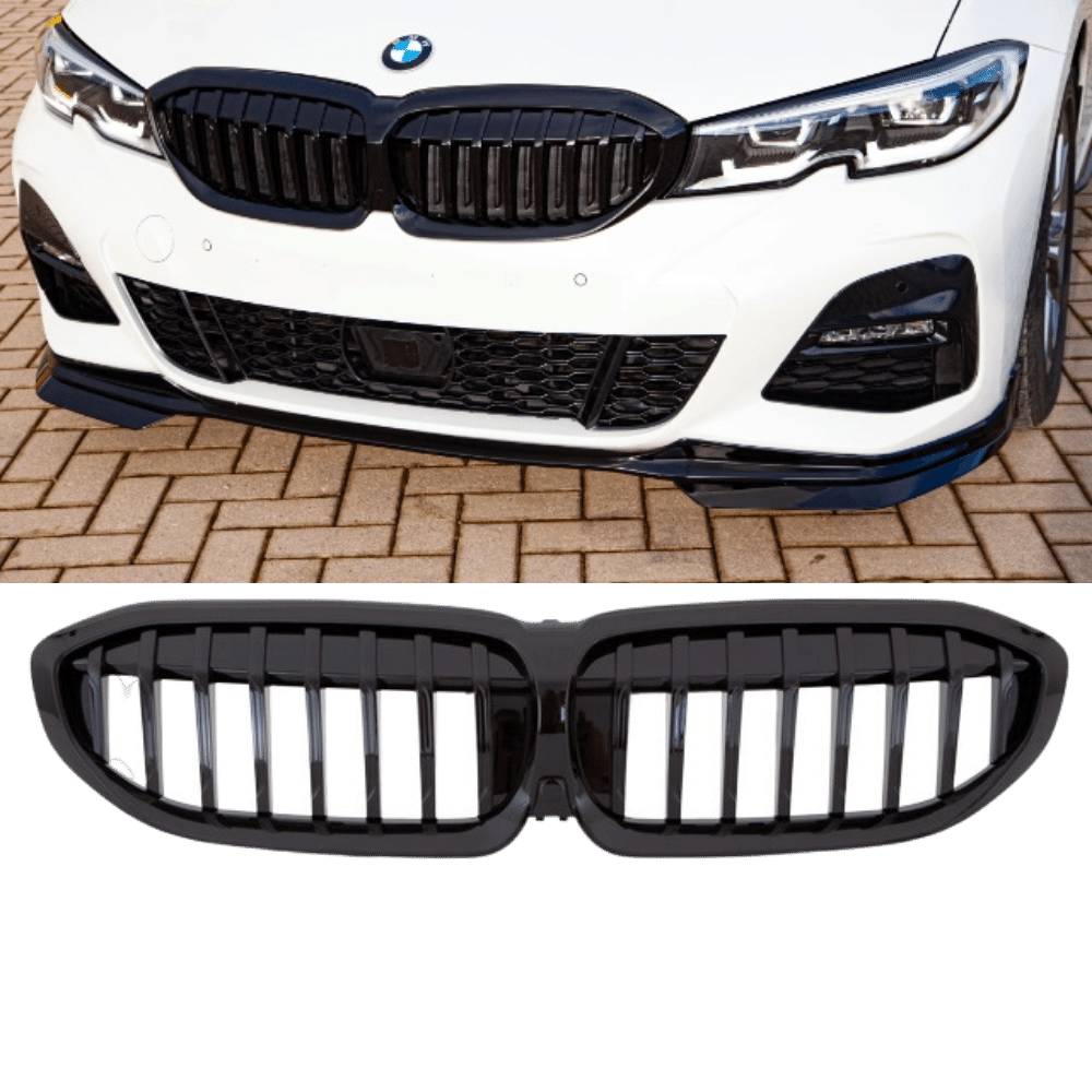 Set Performance Grille Black Gloss fits for the BMW 3 Series G20 G21 from 2019 also for Camera + ABE