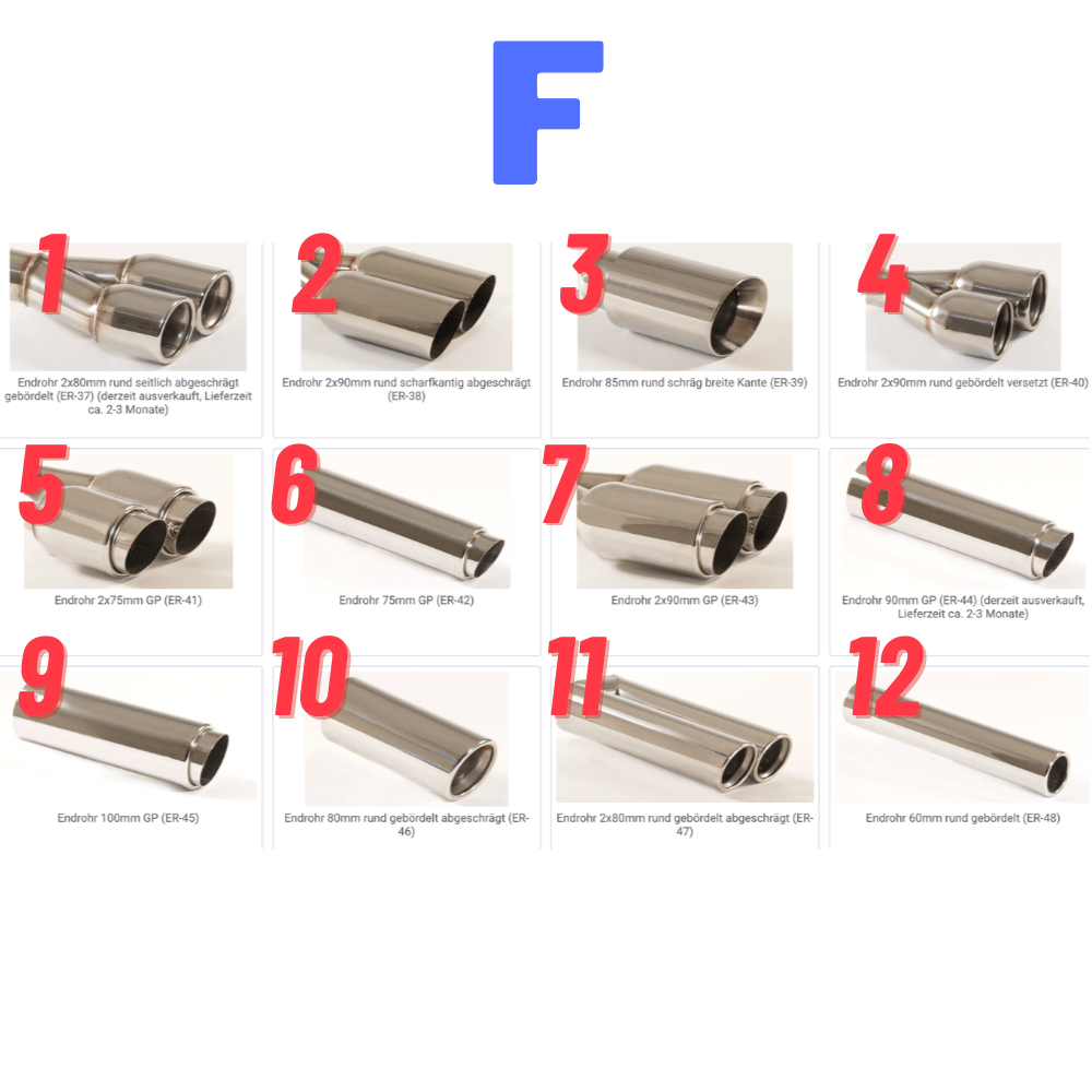 Pakoputken valinta FMS-pakokaasujärjestelmiin / VOI VARAA VAIN OSTOKSEN KANSSA