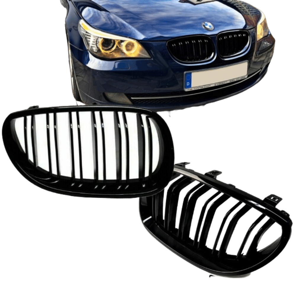 BMW E60 Nieren Hochglanz Schwarz Doppelsteg