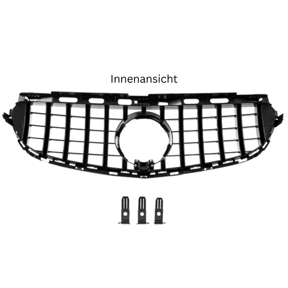 Kühlergrill Chrom mit Chromstreben - Passend für Panamericana GT Mercedes E-Klasse W212 S212 Facelift 2013-2016 + Distronic Aussparung