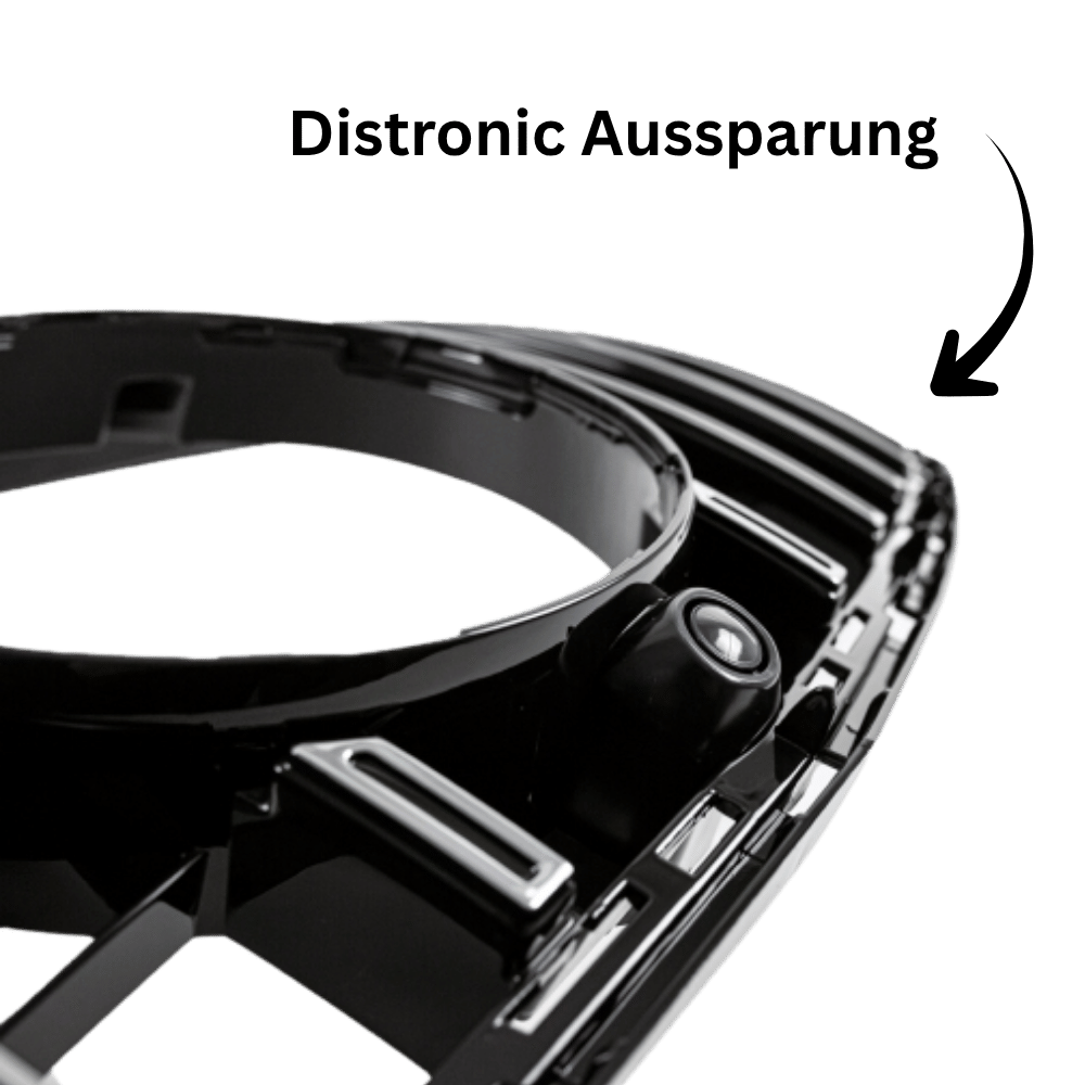 Kühlergrill Chrom mit Chromstreben - Passend für Panamericana GT Mercedes E-Klasse W212 S212 Facelift 2013-2016 + Distronic Aussparung