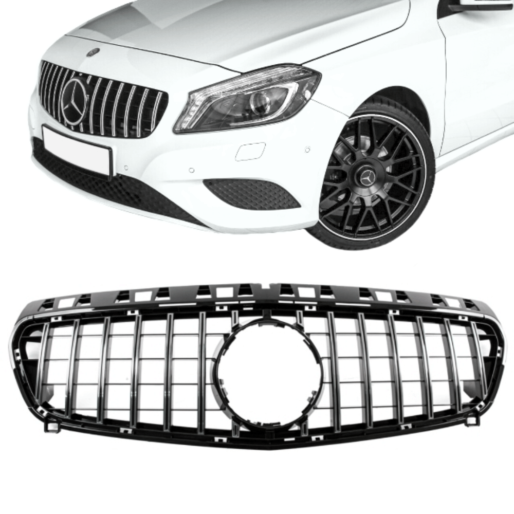Kühlergrill Schwarz Chrom Sportgrill - Passend für Mercedes A-Klasse W176 Vorfacelift
