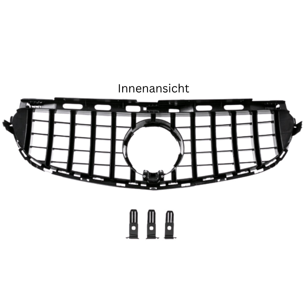 Kühlergrill Schwarz Sport - Passend für Panamericana GT Mercedes E-Klasse W212 S212 Facelift 2013-2016 + Distronic Aussparung
