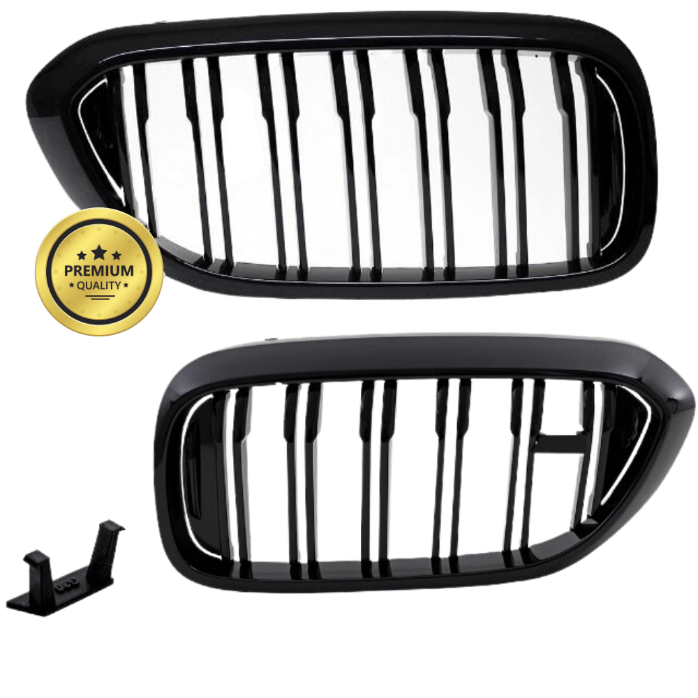 Tuplapalkki jäähdyttimen säleikkö musta GLOSS Performance sopii BMW 5-sarjan G30 G31 2017>