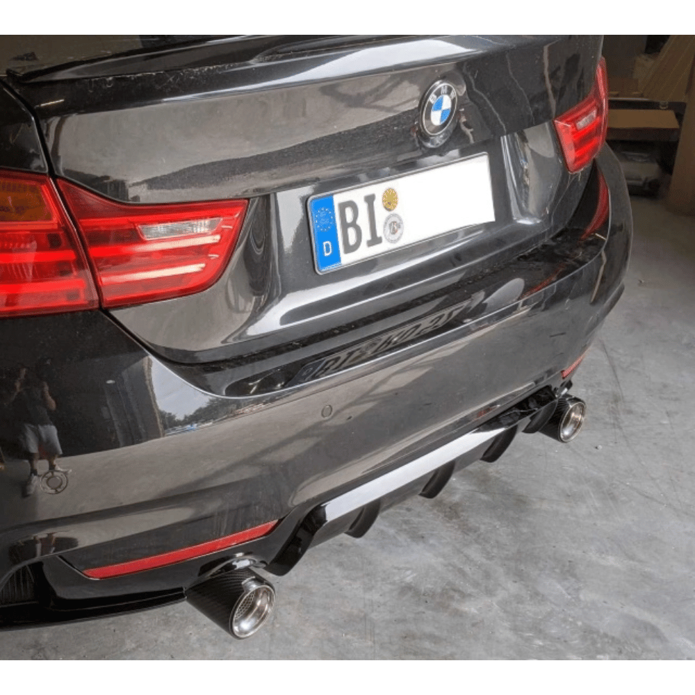 2x Sport-Performance pakoputket 90mm pakoputket hiilikiilto sopii BMW F20 F21 F22 F23 F30 F31 F32 F33 F36 135i 235i 335i 435i