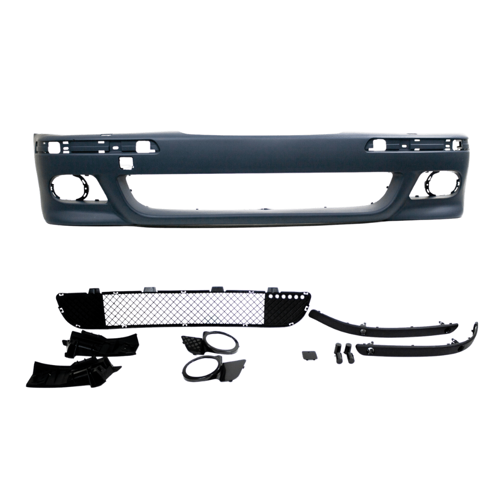 Frontstoßstange für E39 inkl. Leisten und Gitter mit PDC-Bohrungen und SRA passend für BMW 5er E39 Baujahr 1996 - 2003