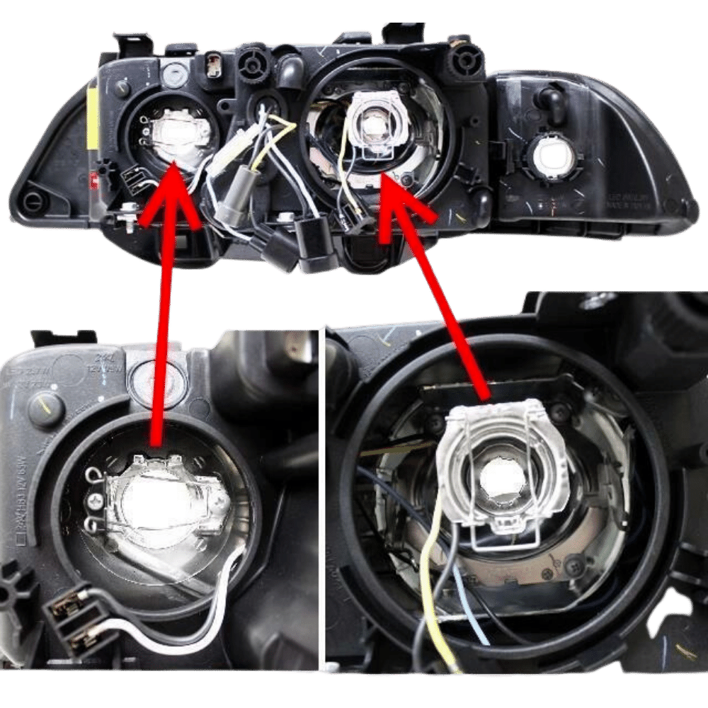 2x SCHEINWERFER Angel Eyes Schwarz passt BMW E39 95-00 H7/H7+Blinker Weiß+Motor