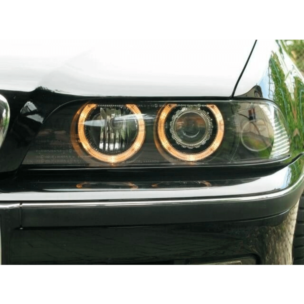 Angel Eyes Xenon Scheinwerfer Schwarz Set passt für BMW E39 +2x Osram D2S 00-03
