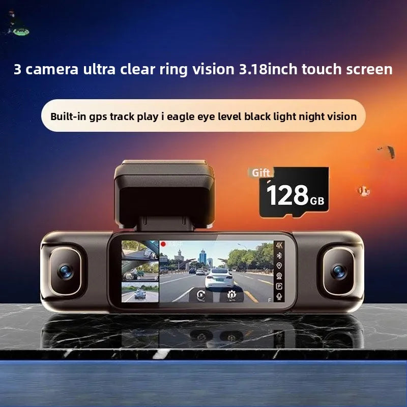 Premium 4-Kanal Dashcam 3K - 560° Rundum-Überwachung mit GPS & WLAN