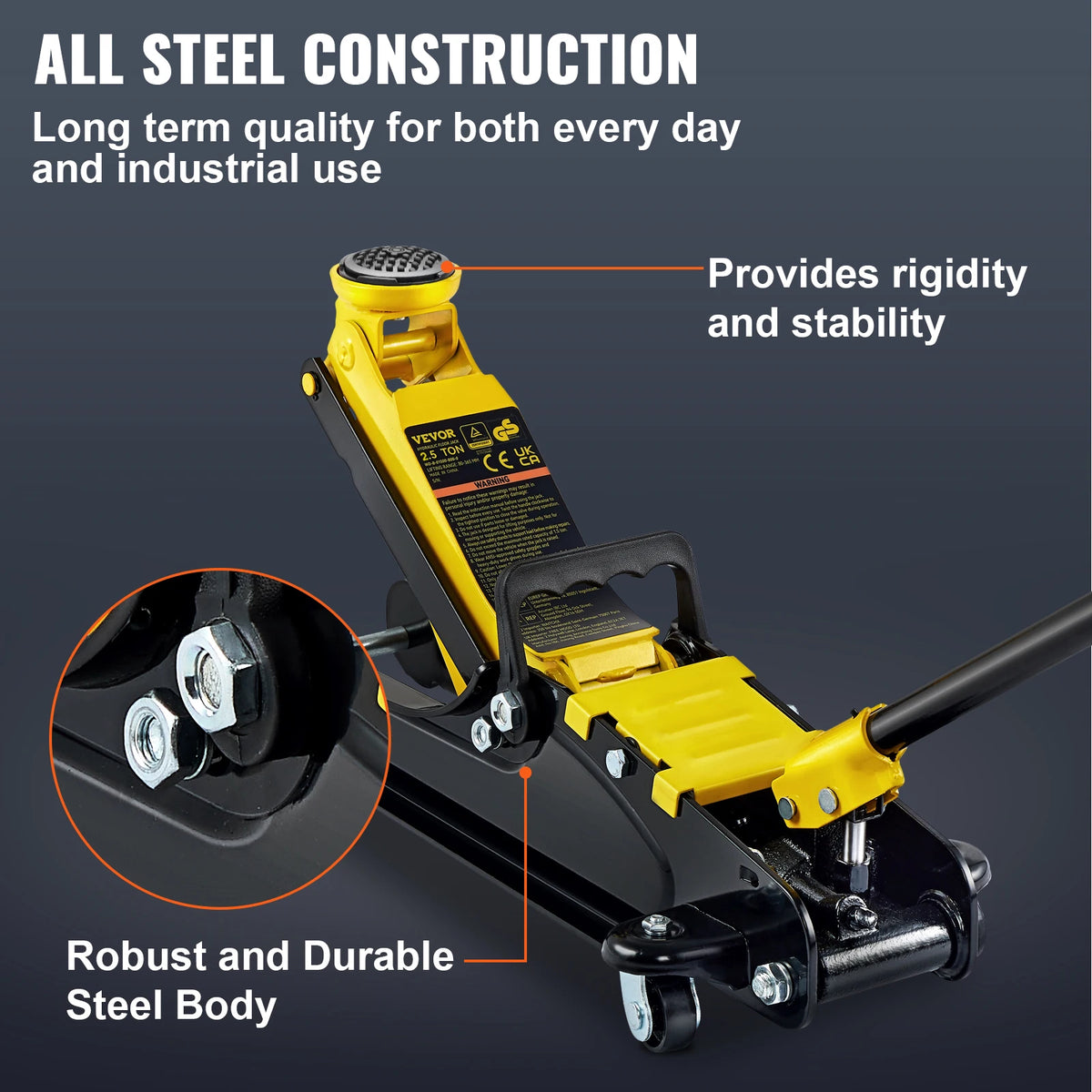 SucceBuy 2,5T Hydraulischer Bodenheber – Low-Profile Racing Wagenheber aus Stahl