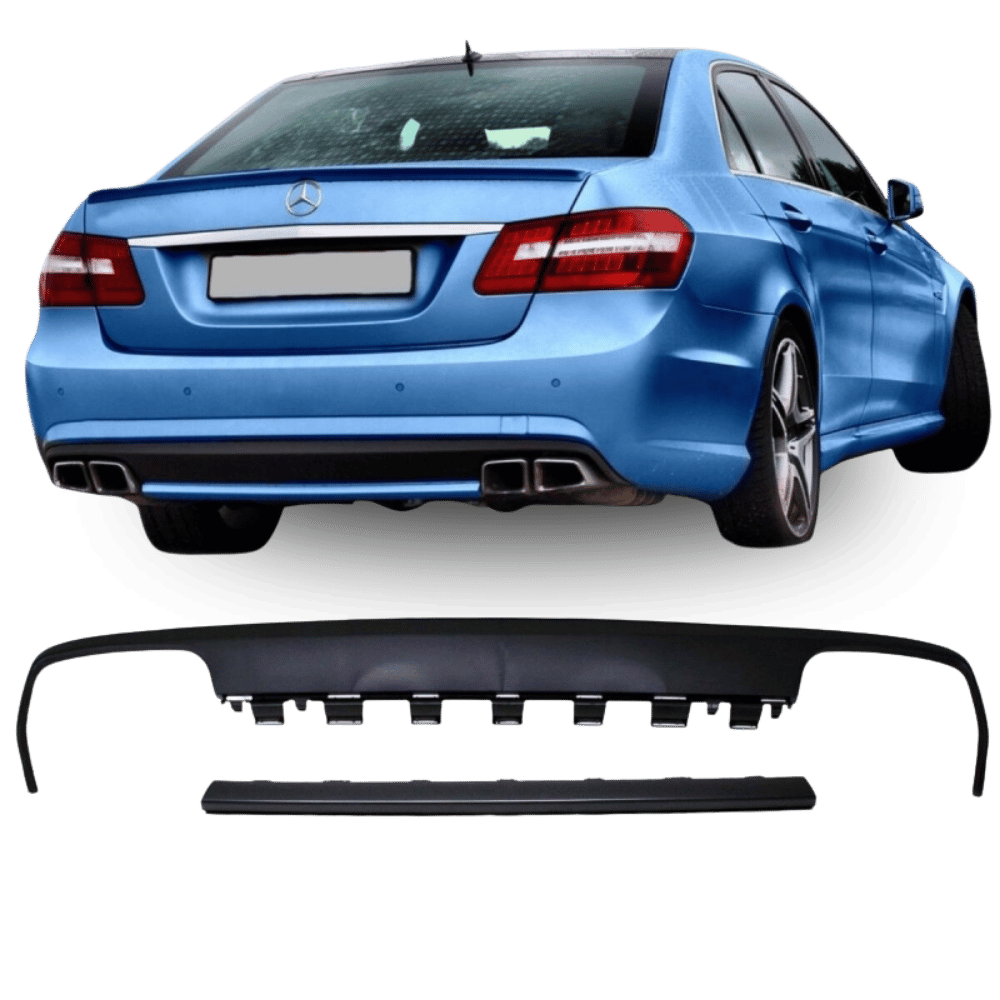 Set Mercedes E-Klasse W212 Diffusor Stoßstange Schwarz Matt + Leiste - Passend für AMG-Paket