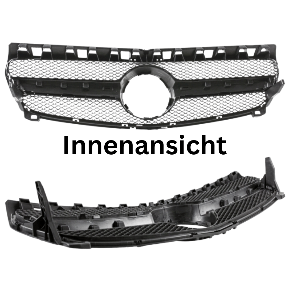 Sport Kühlergrill Schwarz Glanz - Passend für Mercedes A-Klasse W176 Vorfacelift