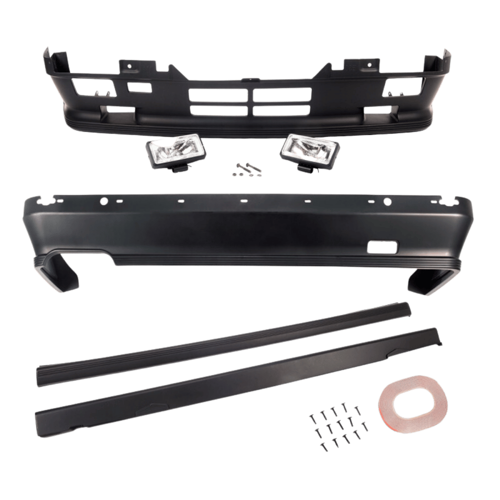 Sport-paketti I korisarja täydellinen etu + taka + sivu sopii BMW 3 Series E30 myös M-Technik / rakennusvuoteen 09/1985 asti