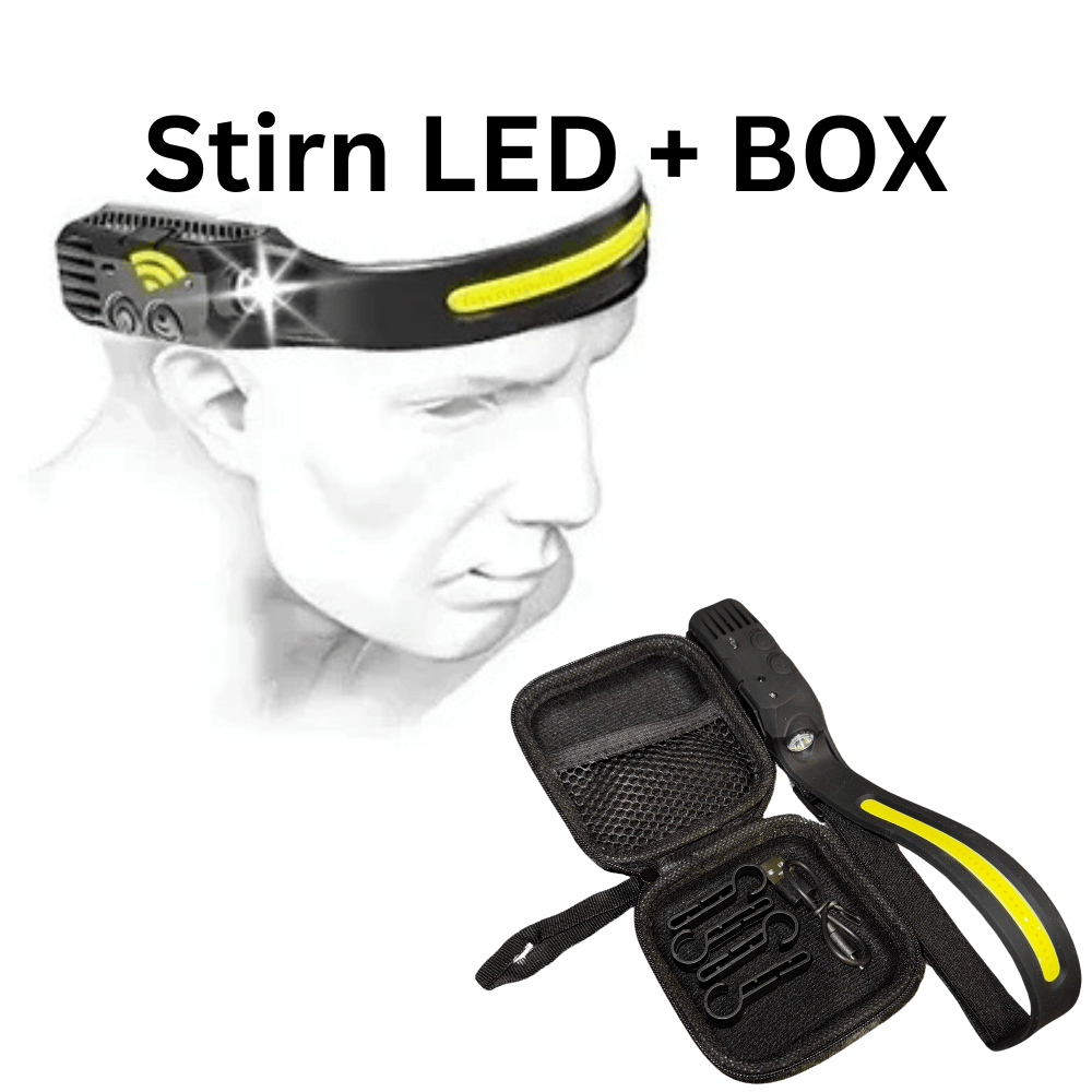 LED Kopflampe 2000 Lumen | Stirnlampe mit Seitenleuchte USB-C | Wasserdichte Arbeitslampe