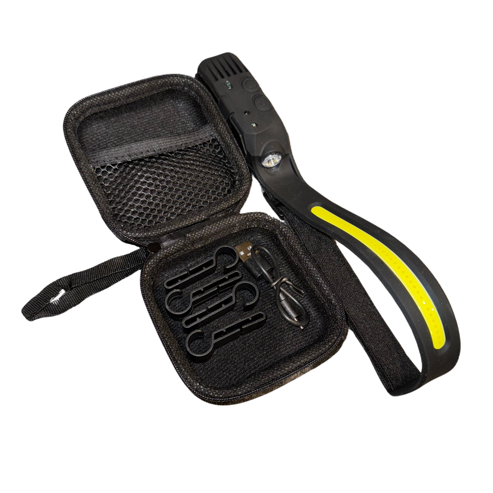 LED Kopflampe 2000 Lumen | Stirnlampe mit Seitenleuchte USB-C | Wasserdichte Arbeitslampe