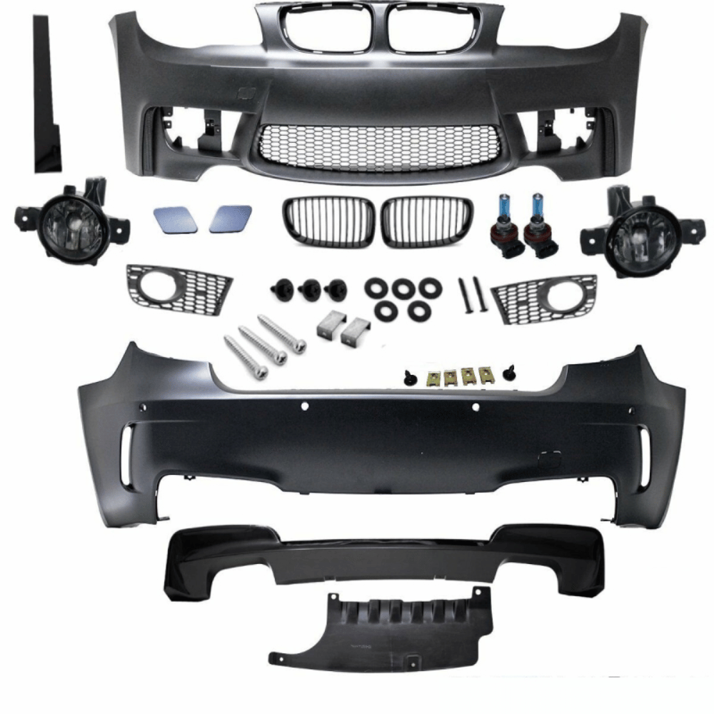 ABE *Bodykit Stoßstange vorne Heck+Nebel+ Diffusor Duplex passt für BMW 1er E81 E87 nicht M M1 - CarWorlds GmbH