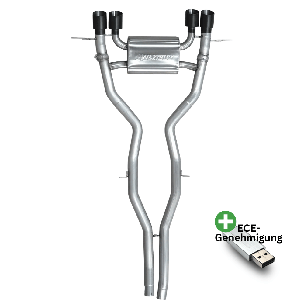 Aulitzky Auspuffanlage für BMW M3/M4 (G80/G81/G82/G83) S58 – ECE, 3" Edelstahl, Klappensteuerung, gestrahlt/ungestrahlt - CarWorlds GmbH