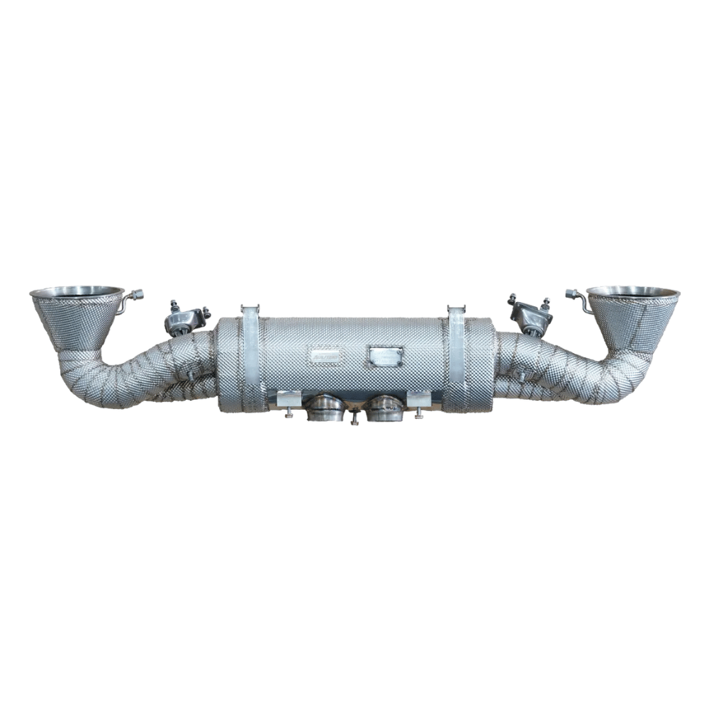 Aulitzky Exhaust | ECE Klappen‑Sportendschalldämpfer (76 mm) | für Porsche 911 GT3 / GT3 RS (992.1) & 911 Speedster (991.2) 4.0 | Variante: mit/ohne Thermo‑Isolierung - CarWorlds GmbH
