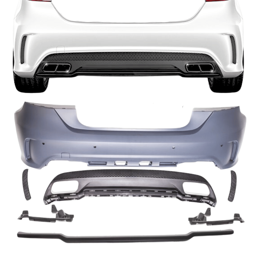Heck Stoßstange Sportliches Design + Zubehör - Passend für Mercedes A - Klasse W176 - CarWorlds GmbH
