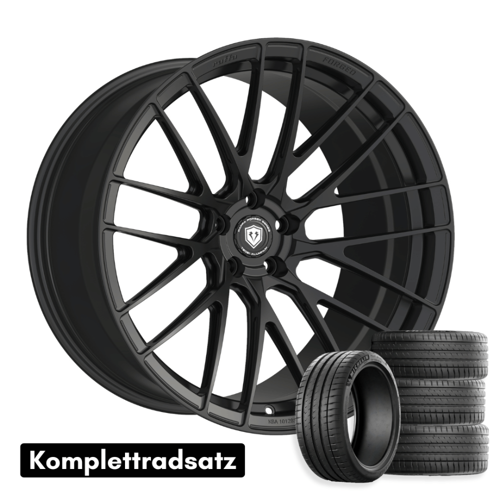 Komplettradsatz Raffa Wheels RFS - 05 Matt Black | Forged Series | 10,5x20 & 11,5x21 | BMW M4 G82 G83 - CarWorlds GmbH