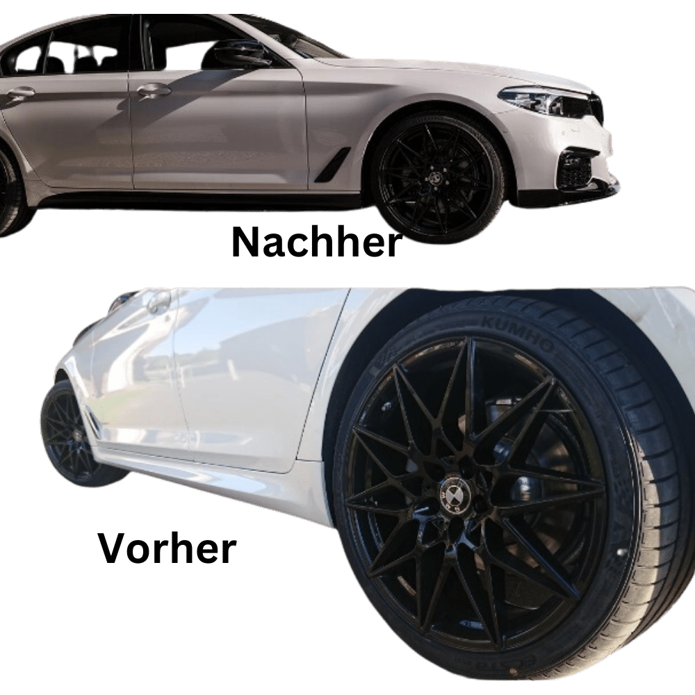 Sport - Performance Seitenschweller Schwarz glänzend lackiert +Folie Ansätze passt für BMW G30 G31 M - Paket mit ABE - CarWorlds GmbH