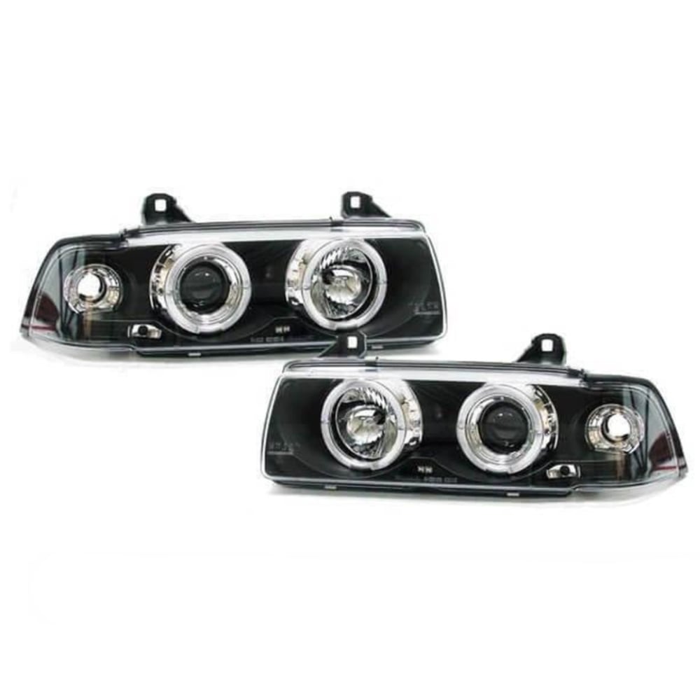 Angel Eyes E36 - Scheinwerfer Schwarz - BMW E36 Bj 90-99 Limousine Touring (Compact