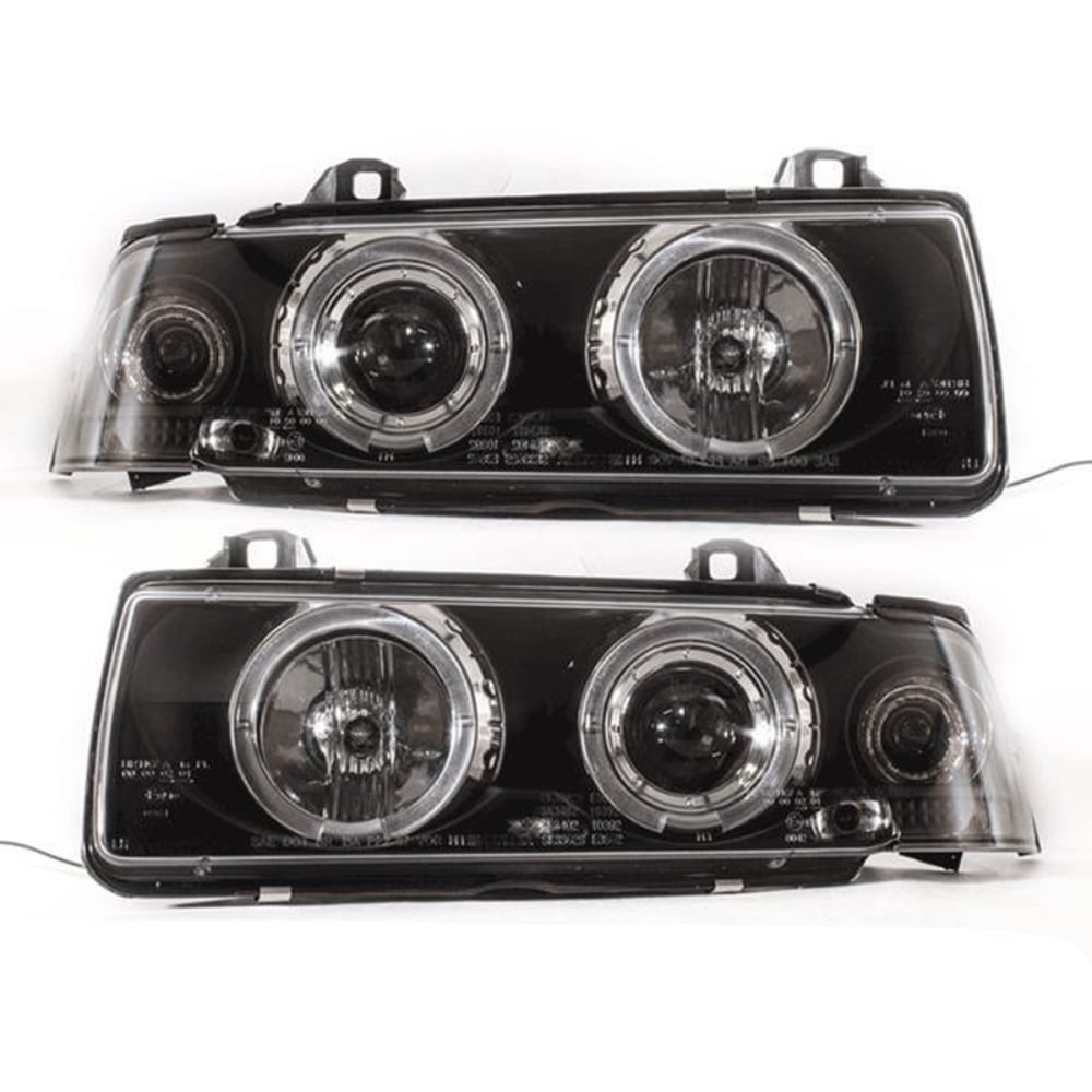 Angel Eyes E36 - Scheinwerfer Schwarz - BMW E36 Bj 90-99 Limousine Touring (Compact
