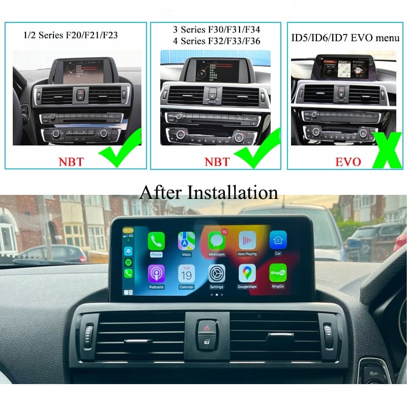 Wireless Apple/Android Carplay-Display 10.25" F20/F21