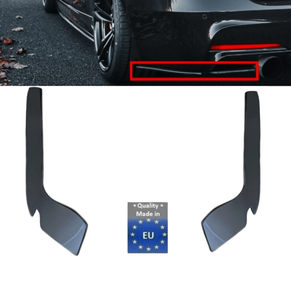 Set diffuusori + spoileriläpät takapuskurin nauhat suorituskyky musta kiilto + ABE sopii BMW 3-sarjan F30 F31 M paketti 335i 340i