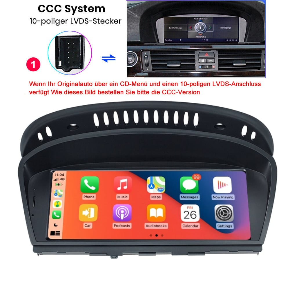 Android Navi mit CarPlay für den BMW E60/E61/E90/E91/E92/E93