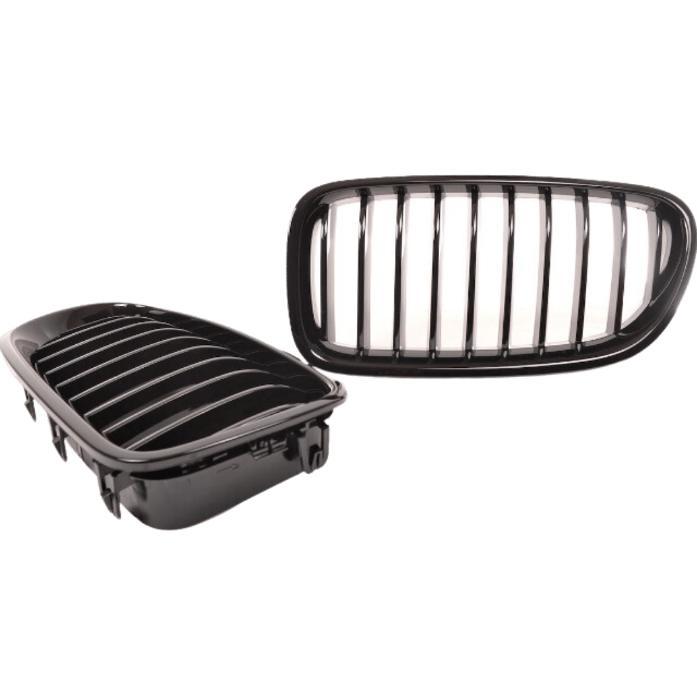 2x Kühlergrill Grill Schwarz Glanz Klavierlack 10 Streben LCI Design passend für BMW F10 F11 auch M M5 - CarWorlds GmbH