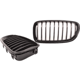 2x Kühlergrill Grill Schwarz Glanz Klavierlack 10 Streben LCI Design passend für BMW F10 F11 auch M M5 - CarWorlds GmbH