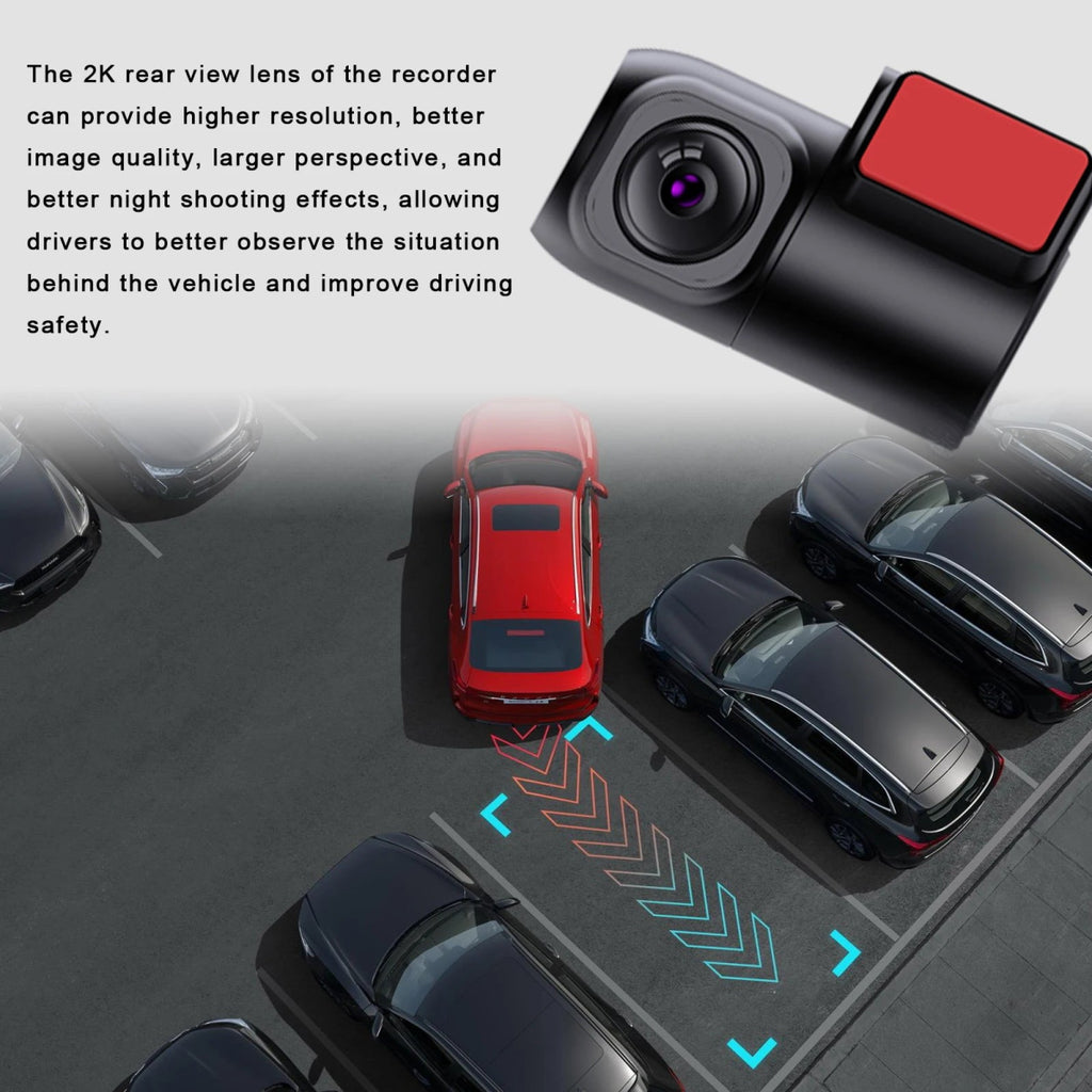 3 - Kanal Auto Dashcam 4K - Front/Innen/Rück Überwachung mit GPS & WLAN + Hardwire Kit - CarWorlds GmbH