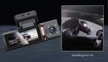 Laden Sie das Bild in den Galerie-Viewer, 3 - Kanal Auto Dashcam 4K - Front/Innen/Rück Überwachung mit GPS &amp; WLAN + Hardwire Kit - CarWorlds GmbH