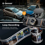 4 - Kanal Auto Dashcam 1080P - Komplett - Set mit Rückkamera, WLAN + Hardwire Kit + 128GB SD - Karte - CarWorlds GmbH