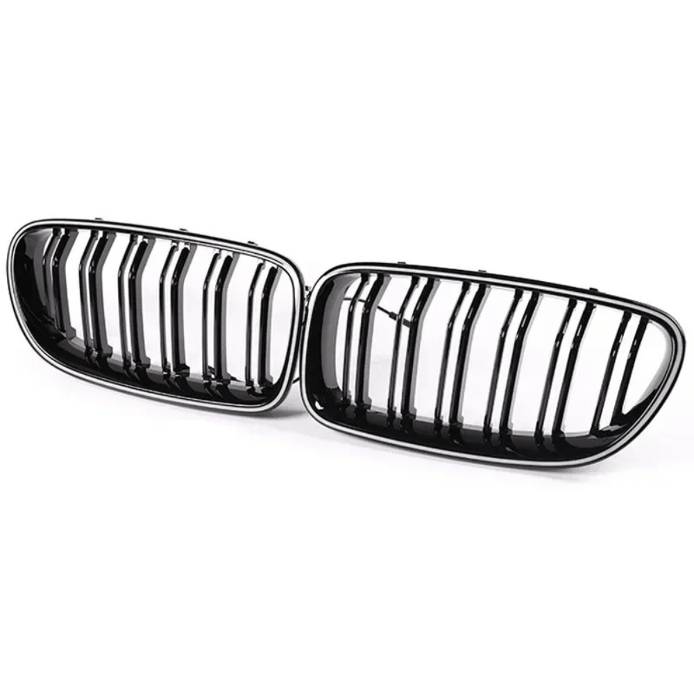 LED Nieren Grill für BMW 5er F10/F11 | 2010-2017 | Dual Lamellen Design Schwarz Glänzend