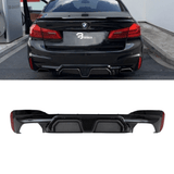Evo Heckdiffusor Schwarz glanz Carbon lackiert passt für BMW 5er G30 G31 M Paket nicht M5 CS