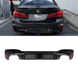 Evo Heckdiffusor Schwarz glanz Carbon lackiert passt für BMW 5er G30 G31 M Paket nicht M5 CS