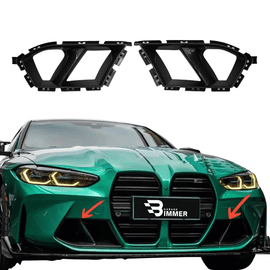 Lufteinlass-Abdeckungen Frontschürze für BMW M3 (G80) & M4 (G82 G83) – Carbon-Optik / Glanz-Schwarz