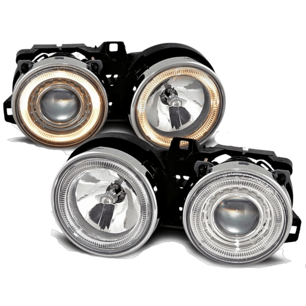 Headlights LED with Angel Eyes suitable for BMW 3 Series E30 from 1982-1994 in chrome 
