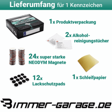 Laden Sie das Bild in den Galerie-Viewer, Magnet Komplett Set magnetischer Auto unsichtbarer Kennzeichenhalter ohne Rahmen Neodym Magnet - Nummernschild Halterung Nummernschildhalter