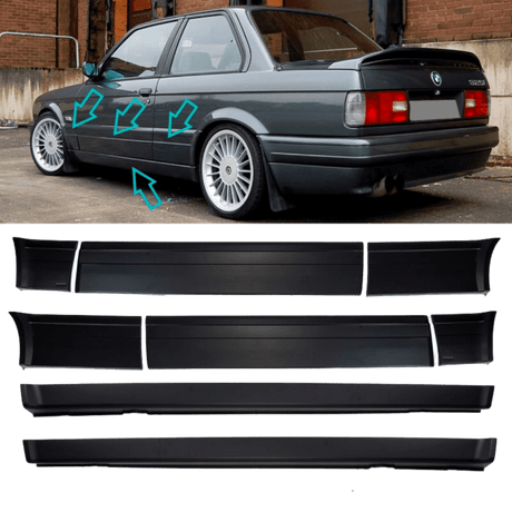 Sport Seitenschweller Kit + Planken + Leisten passt für BMW E30 M Technik II Coupe ab 1982-1994